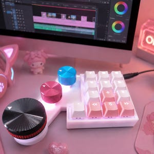 Custom Macro Mechanical Keyboard 13 Keys 3 Knobs RGB QMK Vial Programmable Control Pad | Stream Deck Alternative for PS pr cad Editing