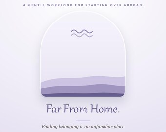Auswanderungs-Arbeitsbuch | Fern von Zuhause | Ausfüllbares PDF | Selbsthilfe-Tagebuch zur Eingewöhnung in ein neues Land | 20 Seiten