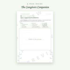 Caregiver Burnout Workbook | The Caregivers Companion | Fillable PDF | Caregiver Stress, Guilt & Self-Care Self-Help Journal | 20 Pages image 9