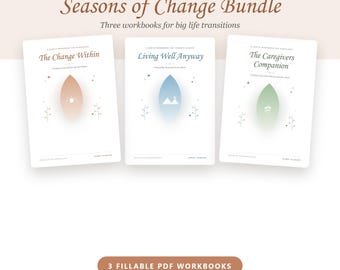 Übergänge ins Leben Bündel | Jahreszeiten des Wandels | 3 Ausfüllbare PDF Arbeitshefte | Menopause, Chronische Krankheit & Pflege | 60 Seiten