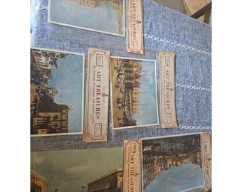 Lotto di stampe vintage di Venezia (5) - Cunningham Art Products 1972, nuove, rimanenze di magazzino