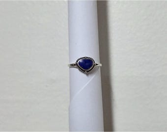 Sterling Silver Lapis Bezel Ring size 6.5