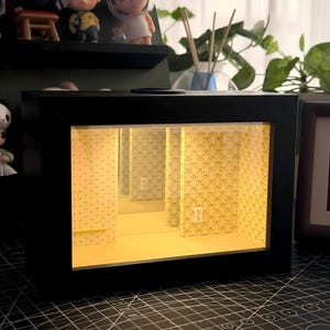 Boîte Miroir Infinie Backrooms Niveau 0, Boîte Ombre Espace Liminal, Diorama Fait Main Décoration de Bureau, Cadeau Dreamcore Horreur, Présentoir à Figurines