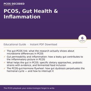 PCOS, Gut Health & Inflammation | PCOS PMOS Guide | Printable Digital Download