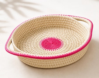 Handwoven Palmyra Palm Leaf Serving Basket