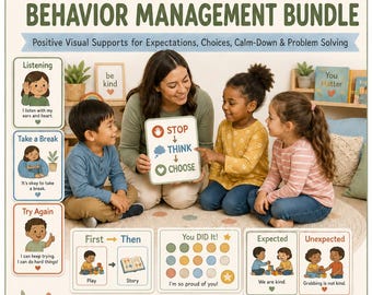 Preschool Positive Behavior Support Bundle, 74-Page Classroom Management Printable PDF