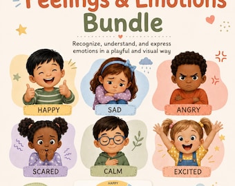 Preschool Feelings & Emotions Bundle: 44-Page SEL Printable Activities and Visual Supports