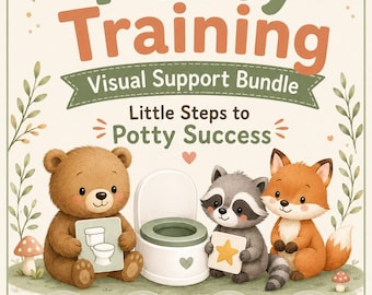 Potty Training Visual Support Bundle, Toddler Routine Cards, Reward Charts, Bathroom Posters, Daycare Printable