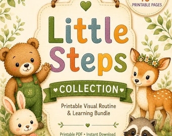 Kids Visual Schedule Bundle, Toddler Daily Routine, Montessori Charts (PDF)