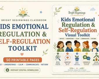 Kids Self-Regulation Toolkit: Emotional Regulation & Calm-Down Visuals, Printable PDF