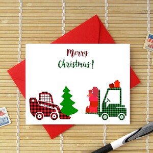 Merry Christmas! / Plaid Machinery Holiday Greetings / happy holidays heavy machinery dad son grandson uncle nephew man boy him