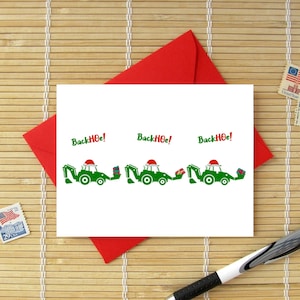 Backhoe HOHOHO! / Funny backhoe Christmas pun / happy holidays heavy machinery dad son grandson uncle nephew man boy him