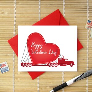 Semi-Truck With A Big Valentine / Cute truckers Happy Valentine&#39;s Day / dad son grandson uncle nephew man boy him little boy
