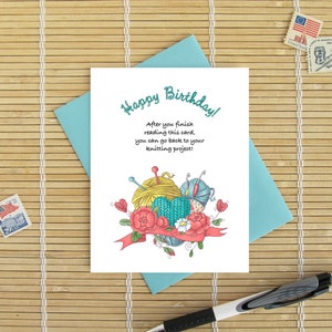 Happy Birthday! After You Finish Reading This, You Can Go Back To Your Project! / yarn fiber art crafter / options for knitter or crocheter