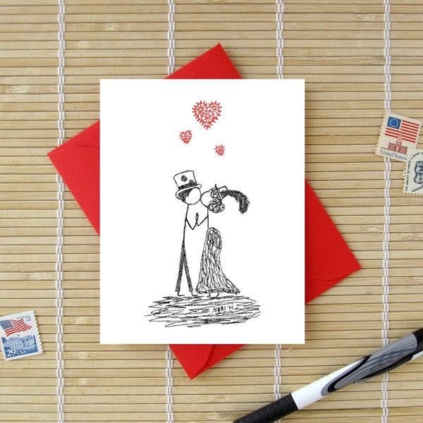 Canoodle Doodles No. 8 - Cosplay Steampunk / Halloween Valentine's Day Birthday Anniversary Engagement or Bridal Shower card for Him or Her