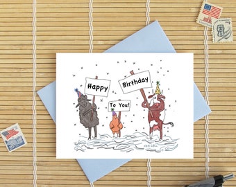 Nori's Critters No. 26 | Happy Birthday To You | Winter/Snowy Birthdays | Farm Animals - other animal colors and seasons available