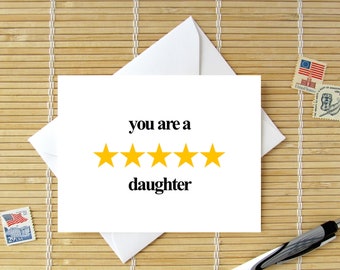 Five Star Daughter // Birthday or Valentine's Card for Daughter  // choose your options for Birthday, Valentine's Day and beyond