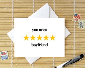 Top Rated Boyfriend - Birthday, Valentine or Fathers Day Card for Boyfriend // choose your options for Birthday,  Valentine's and beyond