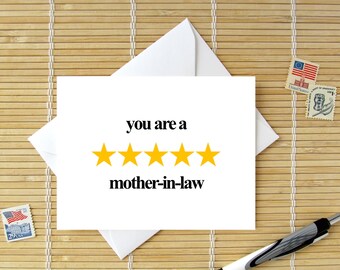 Top Rated Mother-In-Law // Birthday, Mothers Day, or I Love You Card //