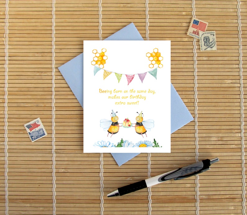 BEEing Born On The Same Day Makes Our Birthday Extra Sweet Shared Birthday Same Day Birthday bees honey honeybees honeycomb beekeeper