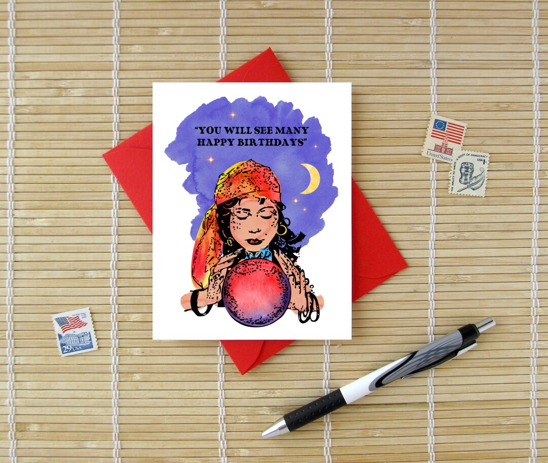 Fortune Teller Birthday Card / You Will See Many Happy Etsy