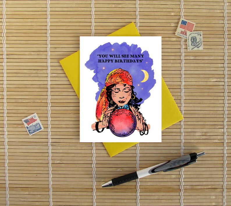 Fortune Teller Birthday Card / You Will See Many Happy Etsy