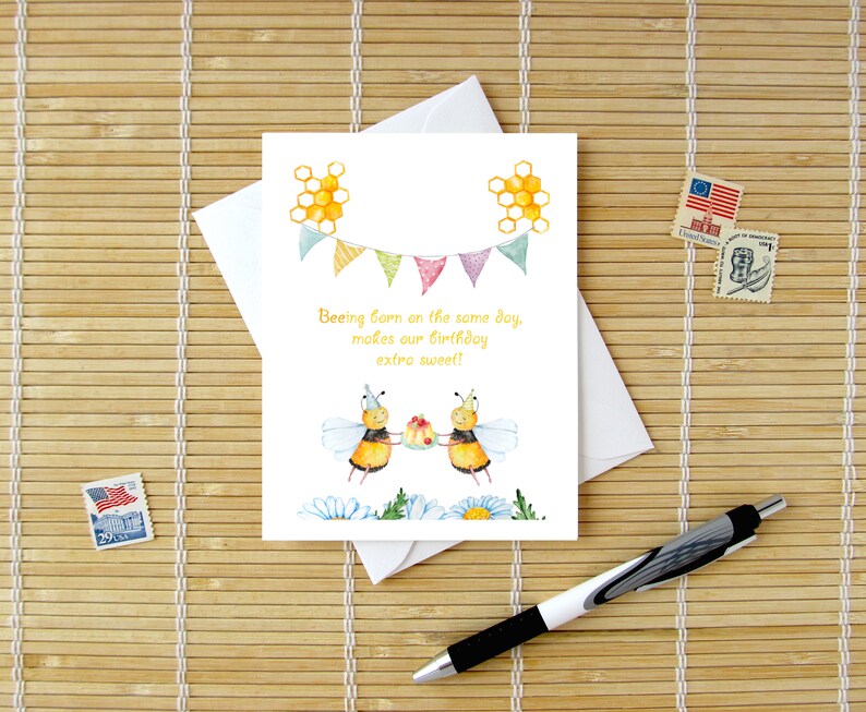 BEEing Born On The Same Day Makes Our Birthday Extra Sweet Shared Birthday Same Day Birthday bees honey honeybees honeycomb beekeeper