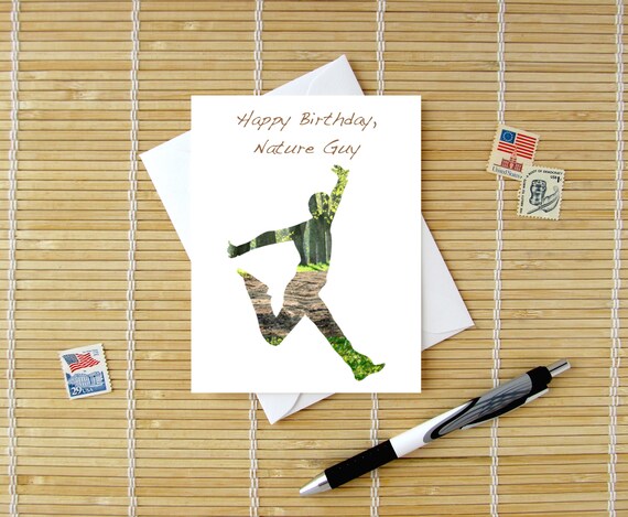 Joyeux Anniversaire Nature Guy Carte Danniversaire De Etsy France