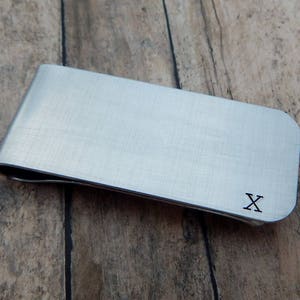 Roman Numeral Ten Year Anniversary Hand Stamped Money Clip - Employment 10 Year Service  Award - Custom - Gift for Him