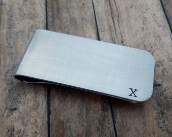 Roman Numeral Ten Year Anniversary Hand Stamped Money Clip - Employment 10 Year Service  Award - Custom - Gift for Him