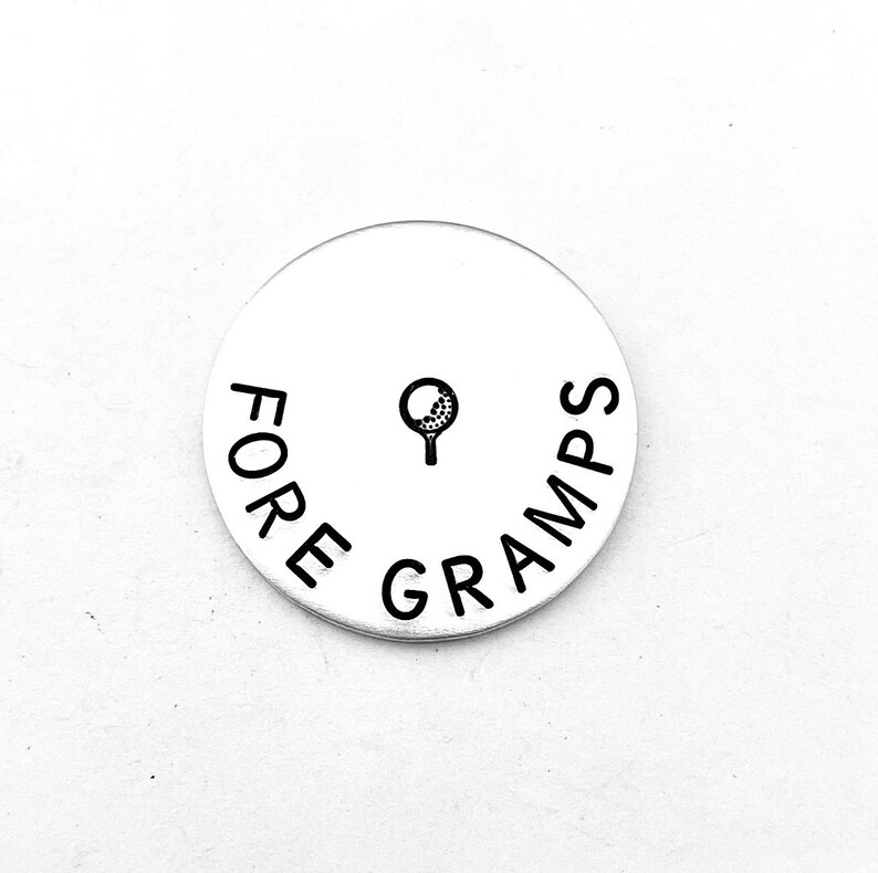 FORE PAWPAW Hand Stamped Golf Ball Marker Grandfather Gift Gift for Golfer Father's Day Stocking Stuffer Wedding Keepsake GRAMPS