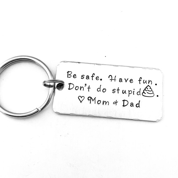 Don't Do Stupid Shit Keychain, 16th Birthday Gift, Stainless Steel, Love  Mom, Love Dad, Love Mom & Dad, Gift for Son, Gift for Daughter, Christmas