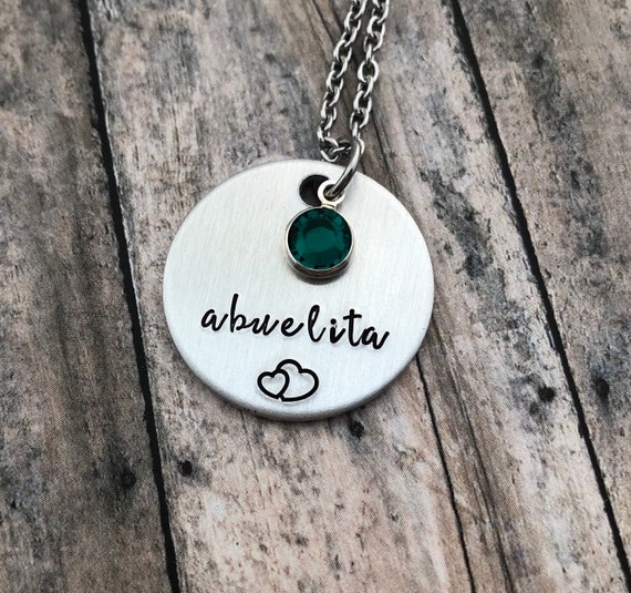 Abuelita Necklace Custom Hand Stamped 
