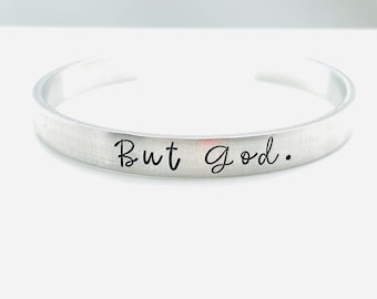 But God., Hand Stamped Christian Bracelet, Faith Gift, Faith Based Bracelet, Bible Study Gift, Bible Verse Jewelry, Encouragement Gift