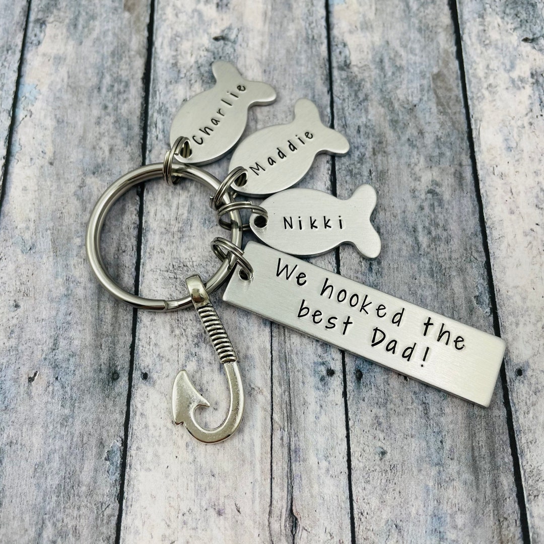 We Hooked the Best Dad, Fishing Key Chain, Father's Day Gift , Fishing