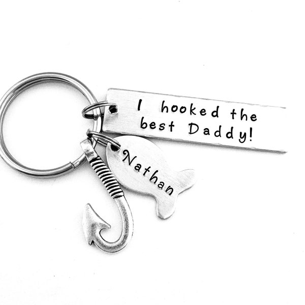 I hooked the best Daddy!, Fishing Key Chain, Father's Day Gift Son, First Father's Day, Father's Day Gift Daughter