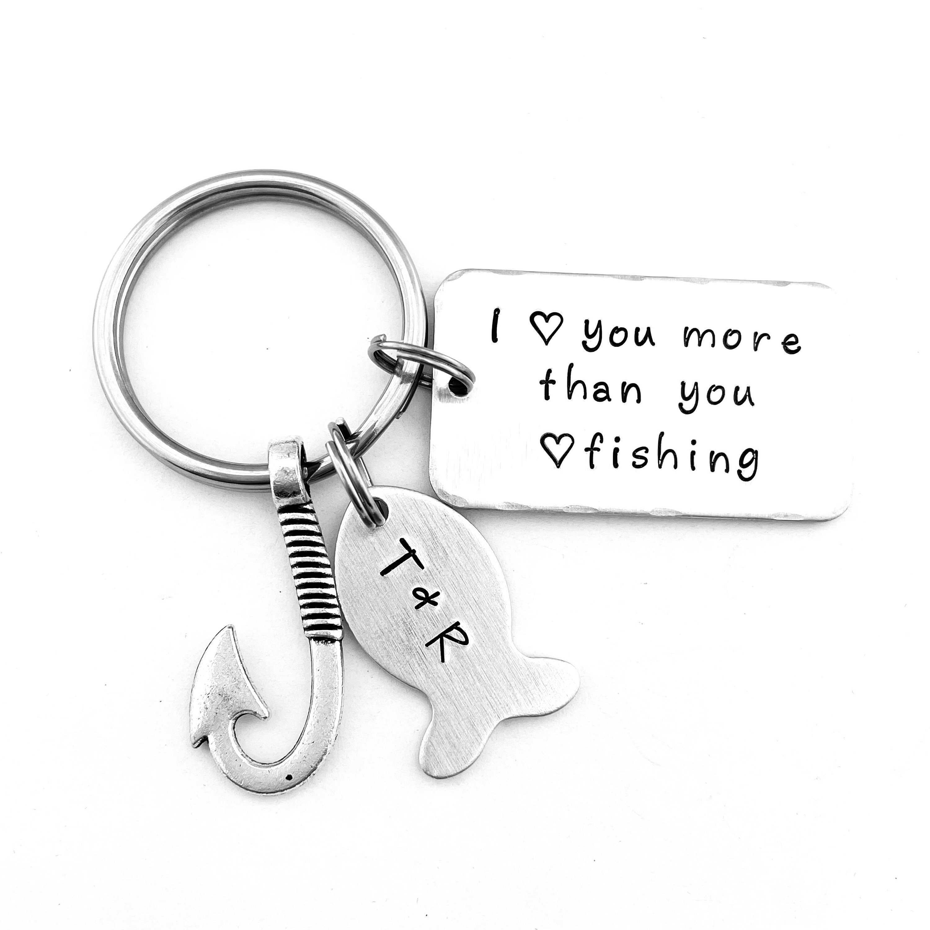 I Love You More Than You Love Fishing Personalized Hand Stamped