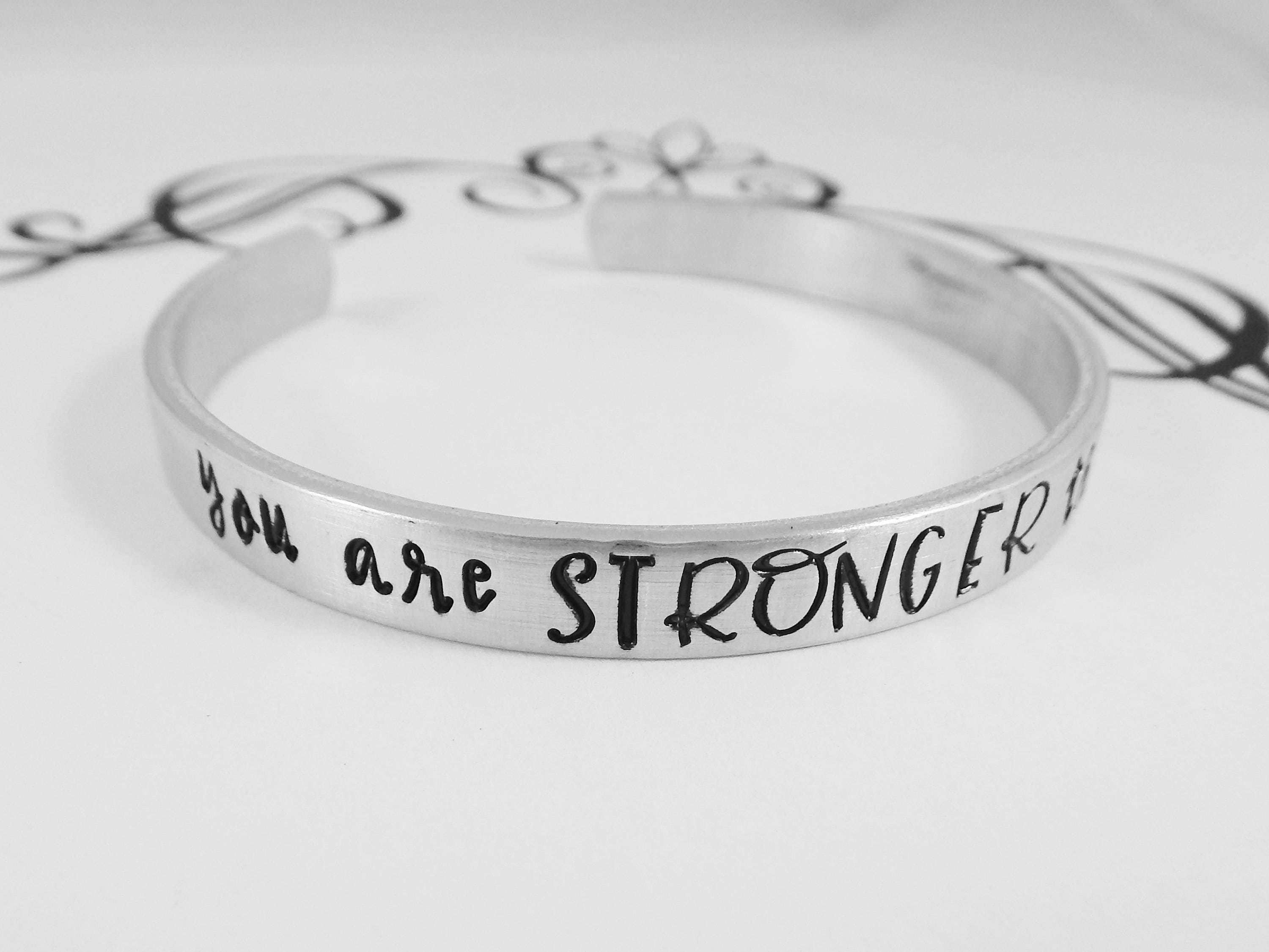 You Are STRONGER Than the Storm Hand Stamped Inspirational | Etsy