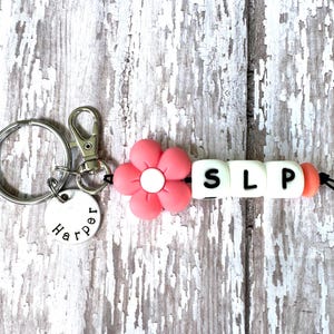 SLP Keychain, Personalized Speech Language Pathologist Keychain