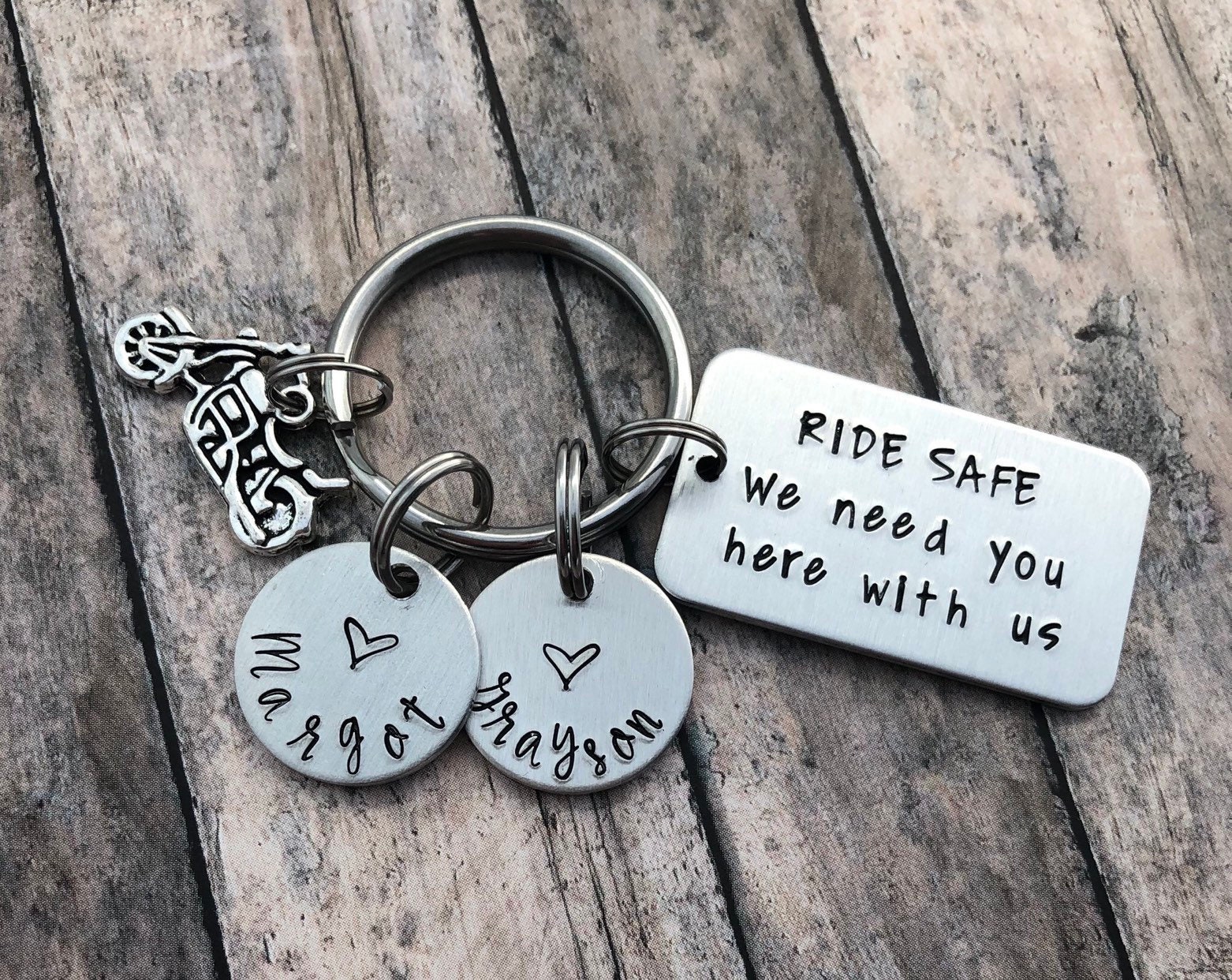 RIDE SAFE We need you here with us - Personalized Keychain - Motorcyc…