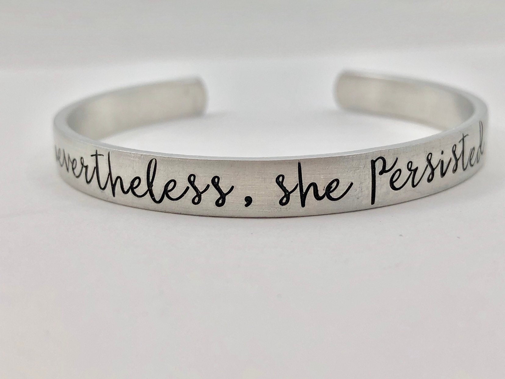 nevertheless she persisted, Hand Stamped Bracelet, Strong Women Jewel…