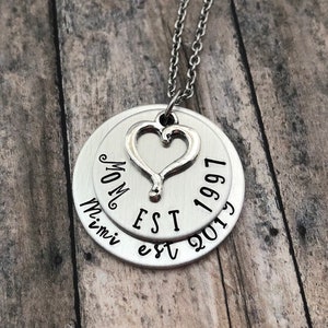 Mimi Necklace, New Grandmother Necklace, Personalized Custom Stacked Grandmother Necklace, New Mimi Gift, Mothers Day Gift, Pregnancy Reveal