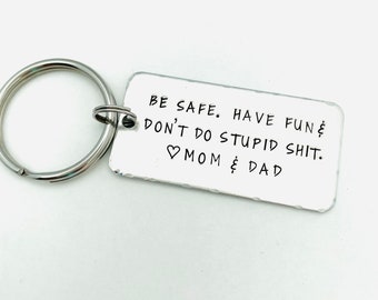 Don't Do Stupid Shit Keychain, 16th Birthday Gift, Stainless Steel, Love  Mom, Love Dad, Love Mom & Dad, Gift for Son, Gift for Daughter, Christmas