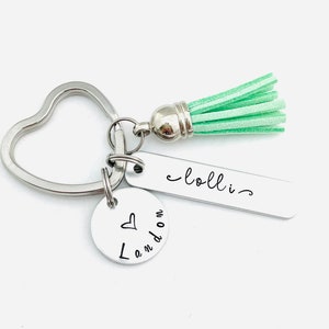 lolli, Personalized Custom Hand Stamped Keychain, lolli Gift, Gift for Grandmother, Lolli Key Chain, Mother&#39;s Day Gift