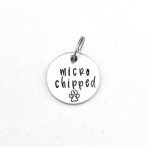 micro chipped,  Add on tag for dog tag, micro chip tag for pets, micro chip tag for dog collar, micro chip ID tag for pets