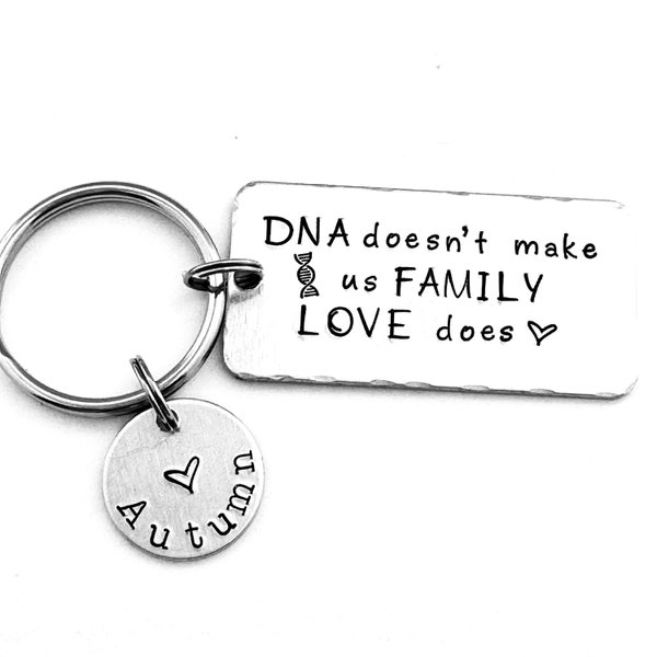 Personalized Father's Day Gift, DNA doesn't make us FAMILY LOVE does- Step Dad Gift, Gift for Bonus Dad, Bonus Mom, Step Mom, Mother's Day