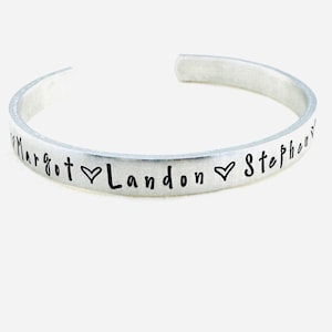 Personalized Hand Stamped Aluminum Name Bracelet