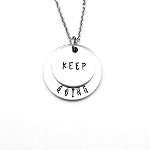 Keep f*cking Going: Motivational Hand Stamped Hidden Message Necklace
