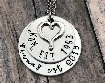 Grammy Necklace, Personalized Custom Layered Grandmother Necklace, New Grammy Gift, Mother's Day Gift, Baby Shower Gift for Grandmother