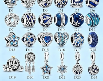 Pandora blue ocean beads DIY heart dreamcatcher charm pendant spacer beads bracelet jewelry making gift women style